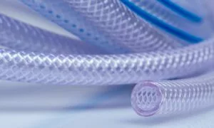 coil of clear industrial PVC hose